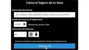 Ingreso de datos de auto y datos genéricos de conductor para saber cual es el mejor seguro de autos - traigoseguro.com